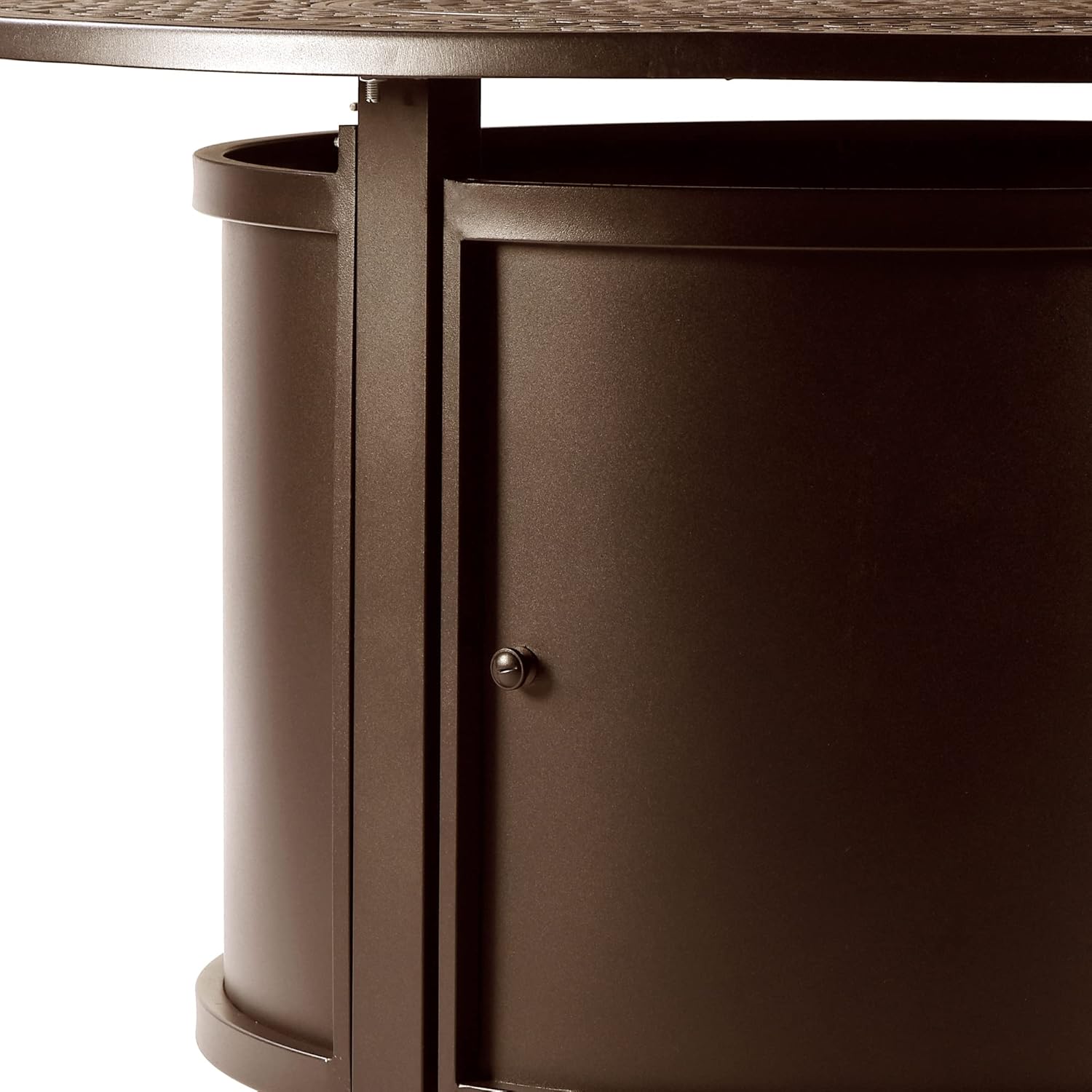 Oakland Living 44 in. x 44 in. Aluminum Propane Fire Pit Table with Glass Beads, Two Covers, Lid, 57,000 BTUs in Brown Finish