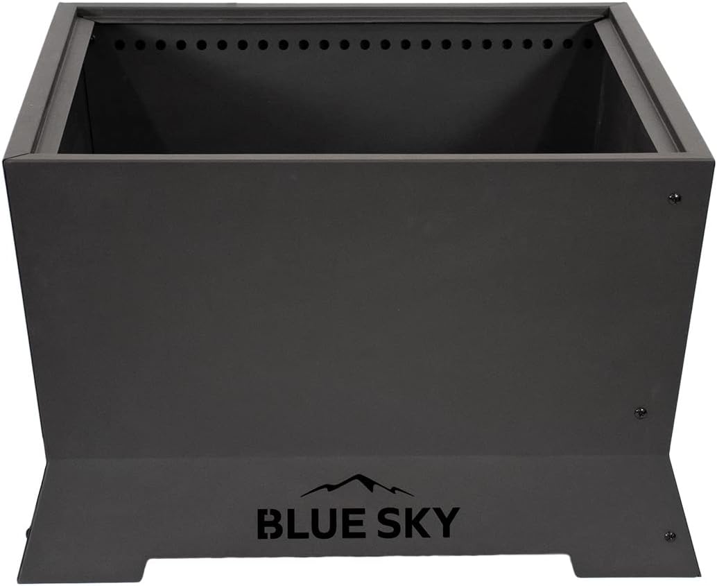 Blue Sky Outdoor Living Square Mammoth Smokeless Patio Fire Pit, Lift-Out Ash Catch, Black