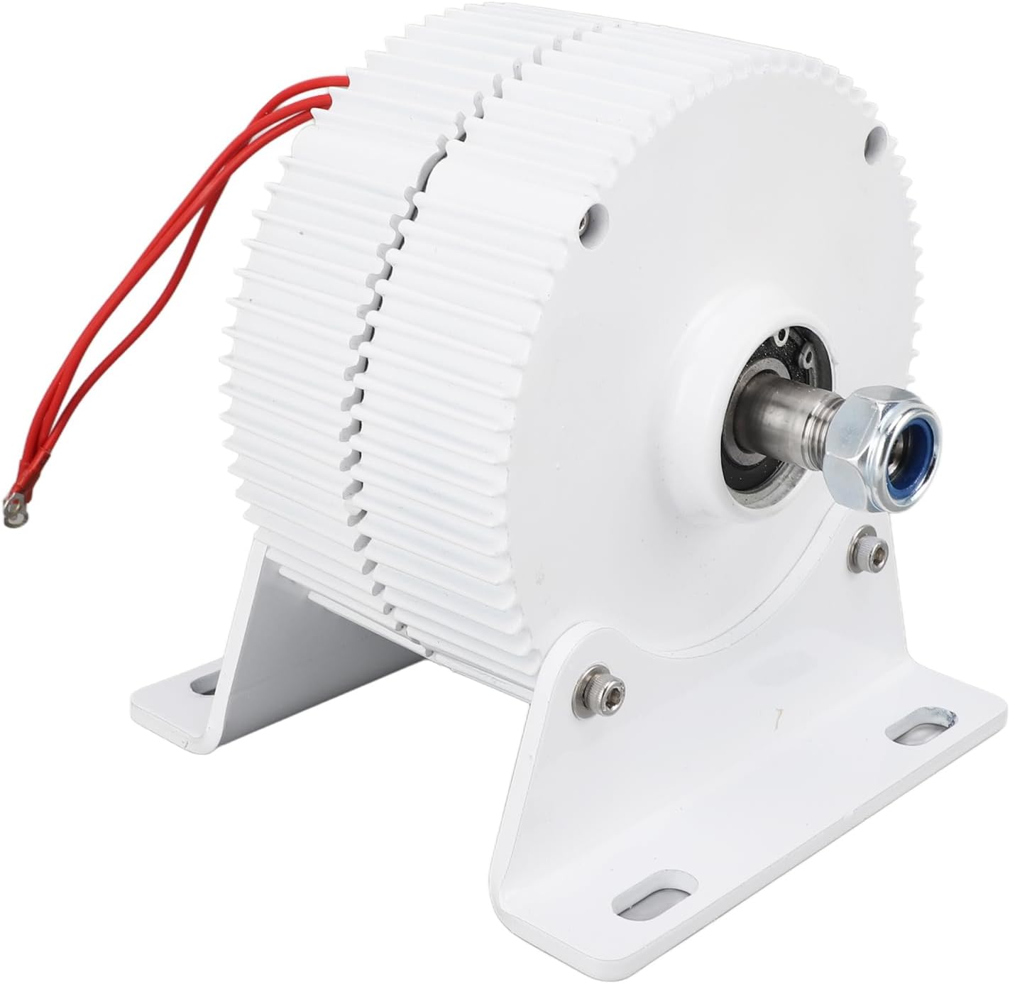 Three Phase Permanent Magnet Permanent Magnet Generator, 3 Phase Double Cob Shaft Synchronous Generator, Alternator 12 V with Base for Wind Turbine (400W)