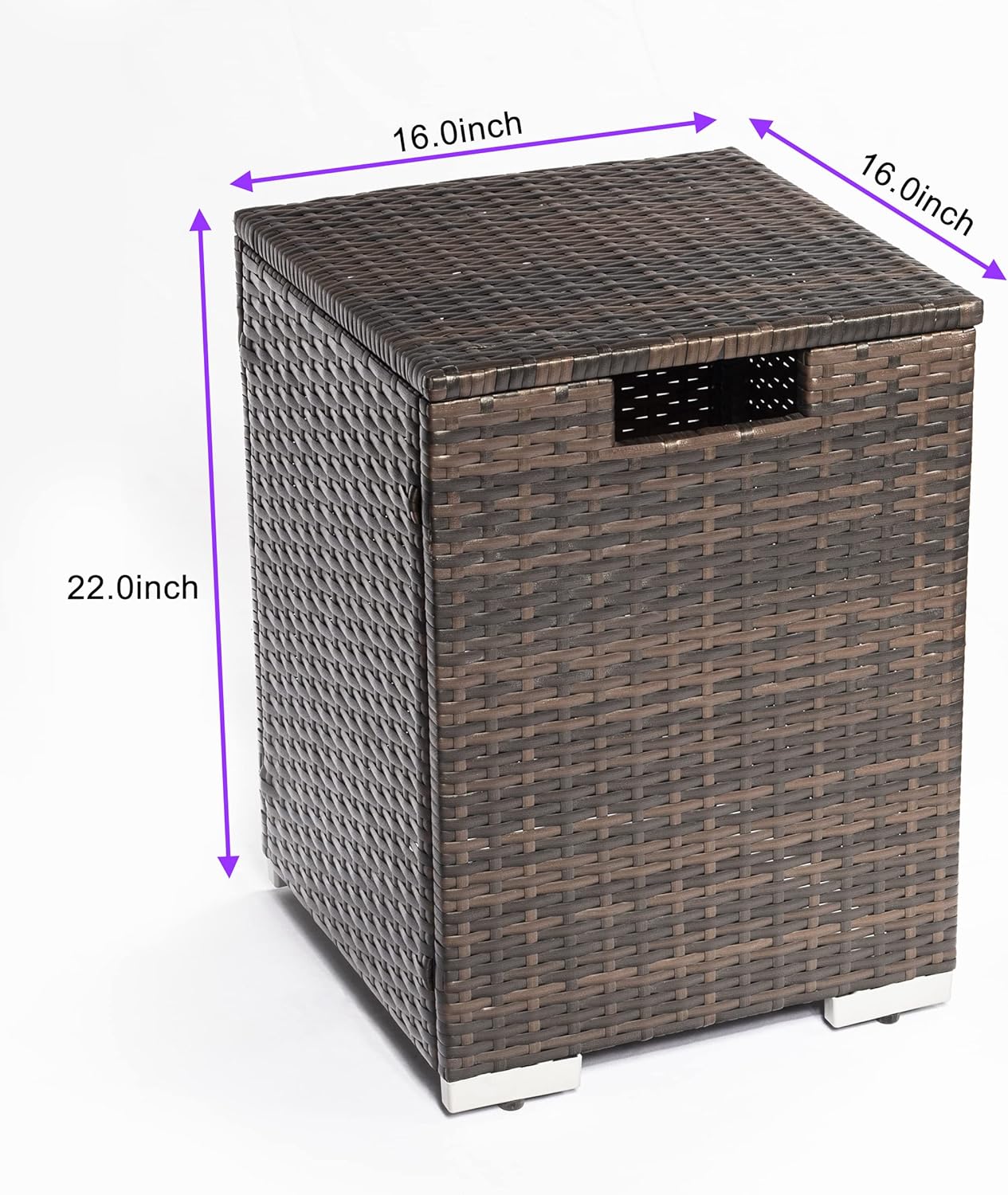 Outdoor Rectangle Fire Pit Table with Propane Tank Cover