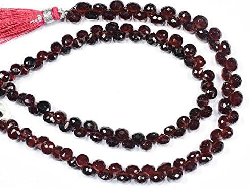 13 inch natural beads strand of 4-6mm faceted onion mozambique garnet gemstone briolletes beads for DIY jewelry - necklace, bracelet, earring, ring.