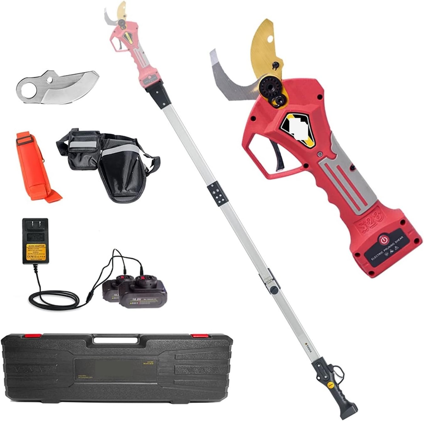 Electric Pruning Shears, 400W Cordless Electric Pruner Pruning Fruit Tree Bonsai Lithium Powered with 2 Batteries))