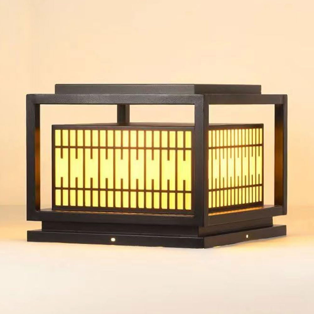 Solar Post Cap Lamp, Outdoor Waterproof Fence Column Light, Villa Gate Pillar Lights, LED Landscape Garden Post Pedestal Lamps, European Style Modern Stigma Lantern, for Patio Porch Railing