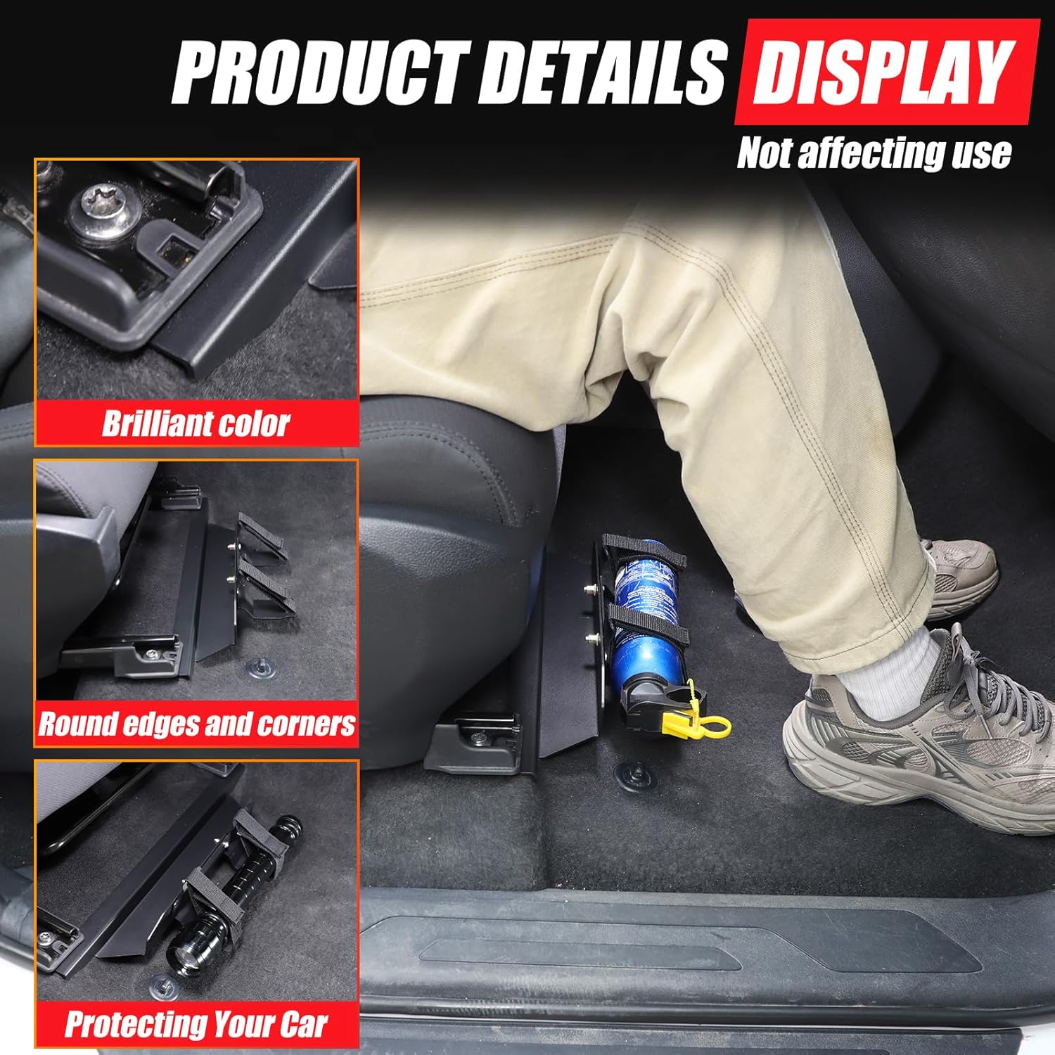 Car Passenger Under Seat Quick Release Roll Bar Fire Extinguisher Mount Bracket Compatible with Toyota Tundra 2022-2025 2026, Adjustable 2 Straps Fire Extinguisher Bottle Tie Holder Billet Accessories