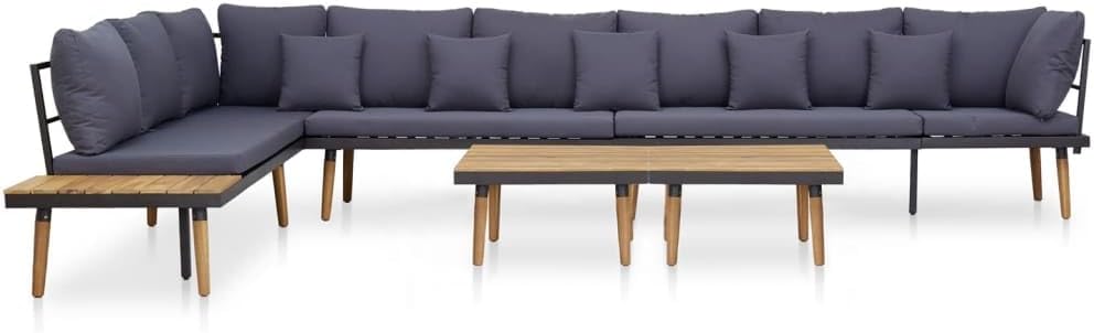 8-Seater Patio Lounge Set with Cushions Solid Acacia Wood,Modern Garden Lounge Set for 8: Elegant and Durable Patio Furniture Patio Furniture, Outdoor Furniture Sets