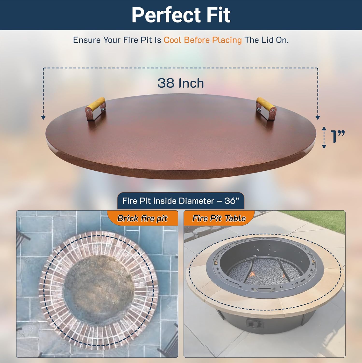 Febtech Outdoor Fire Pit Lid 38