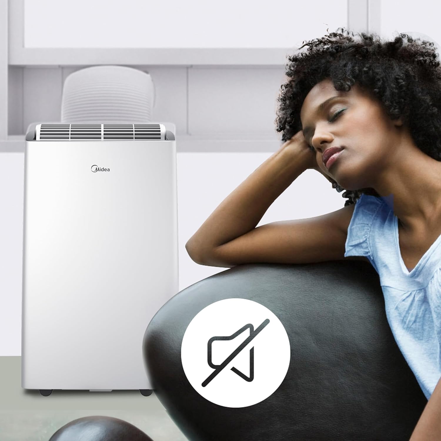 Midea Duo 14,000 BTU (12,000 BTU SACC) High Efficiency Inverter Quiet Portable Air Conditioner,with Heat up to 550 Sq. Ft.,white, Works with Alexa/Google Assistant, with Remote Control & Window Kit