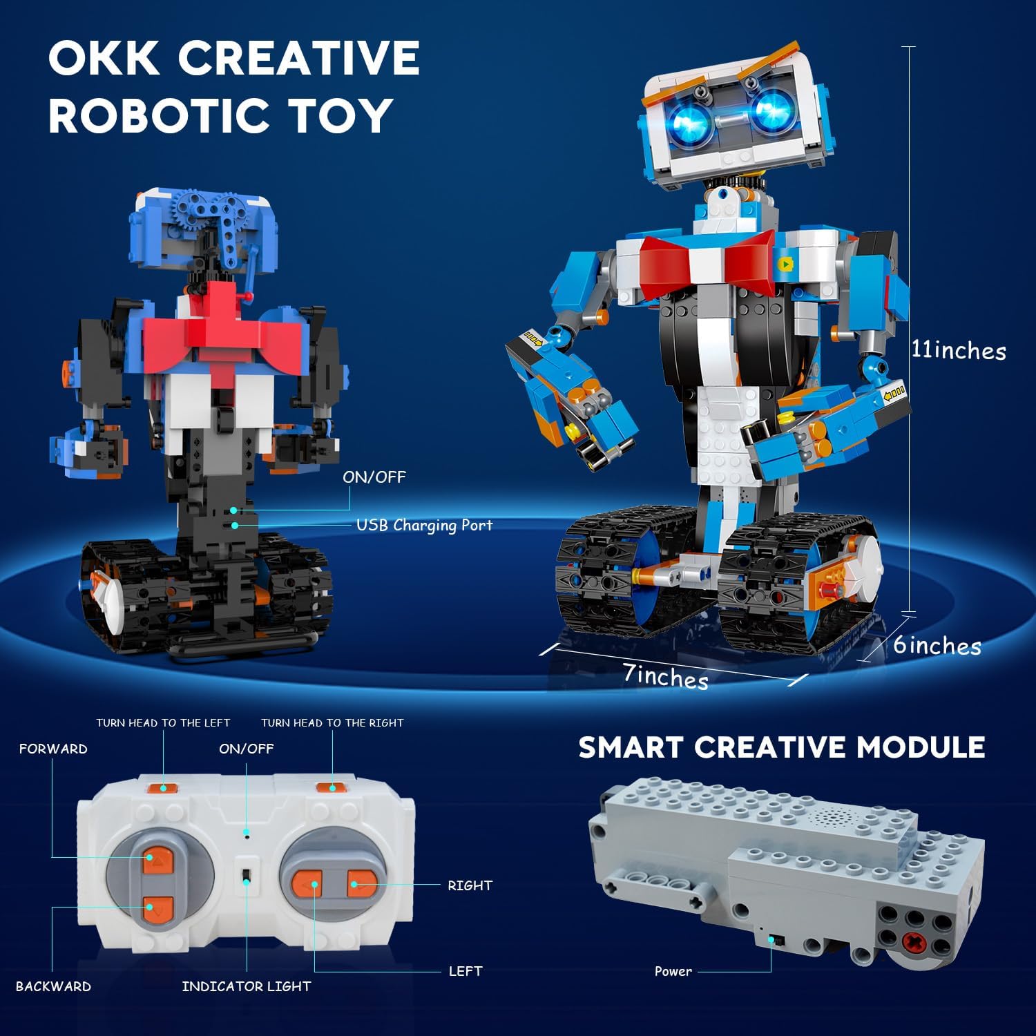 okk Robot Kit, STEM Robotics Set for Ages 6-12, Remote & app Control, Programming & DIY Assembly. Rechargeable, Perfect Educational Robots Gift Inspiring Creativity & Learning Through Play