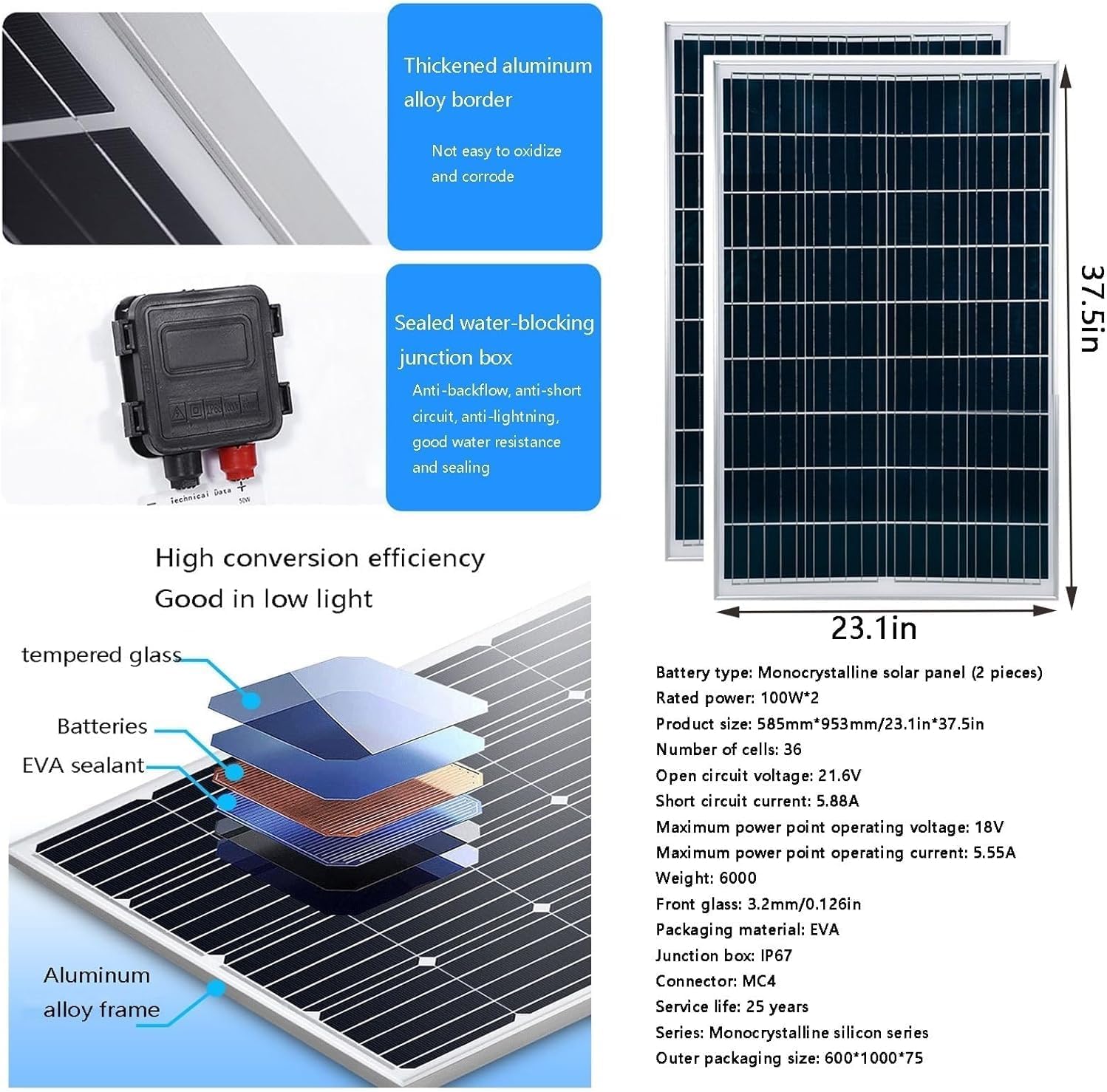 CAJUCA 8000W 5-Blade Lantern Vertical Generator Controller Kit Vertical Axis Wind Turbine Generator + 2 * 100W PV Panel + Wind and Solar Controller