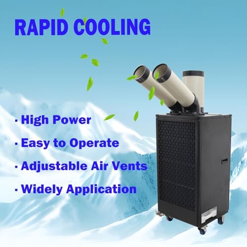 110V Industrial Air Conditioner 550m³/h Commercial Portable Industrial Spot Cooler 1100W Mobile Air Conditioner 12000BTU