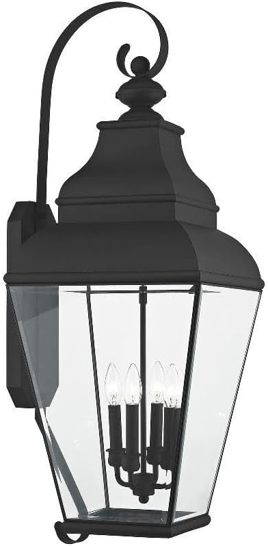 Livex Lighting 2596-04 Exeter Black 4 Light Outdoor Wall Lantern