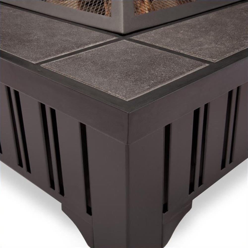 Contemporary Wood Burning Fire Pit in Black Finish