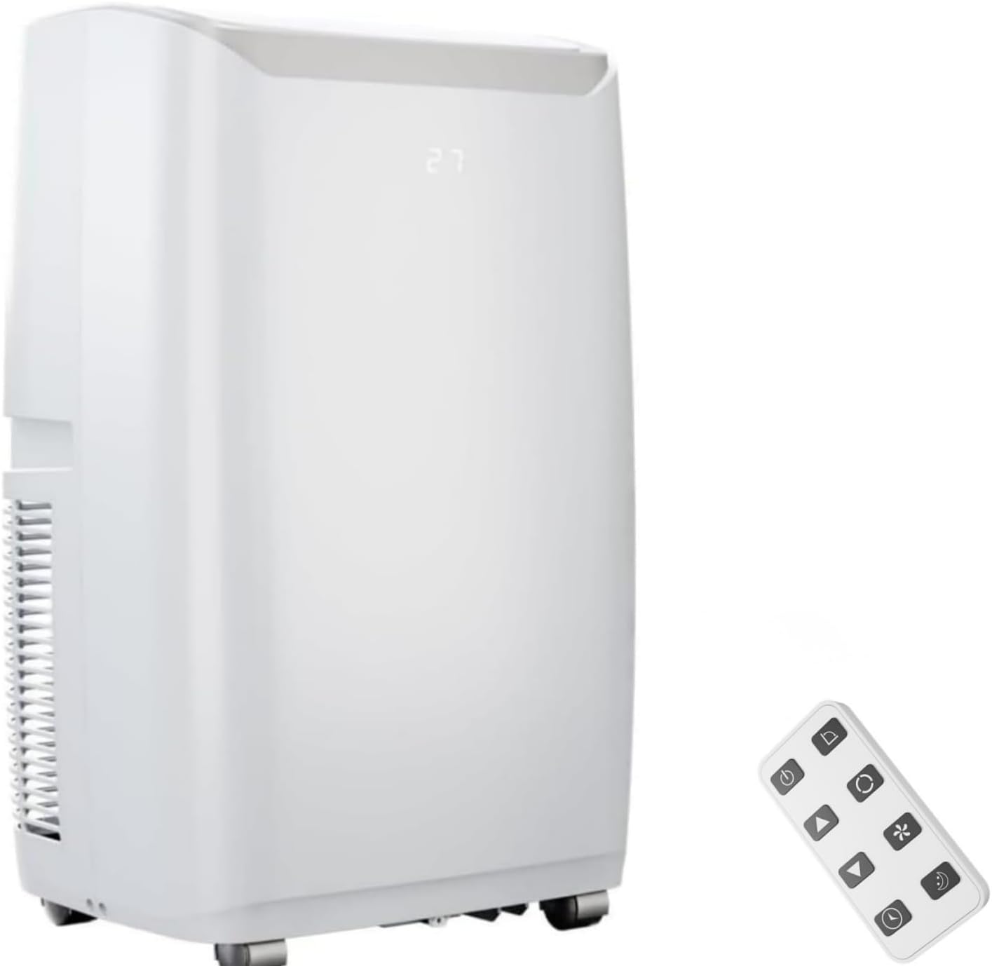 Portable AC, 14000 Btu Portable Air Conditioners with Remote Control, LED Display, 24h Timer, Installation Kits, Portable Ac Units for Rooms Cool Up to 750 Sq.Ft, White