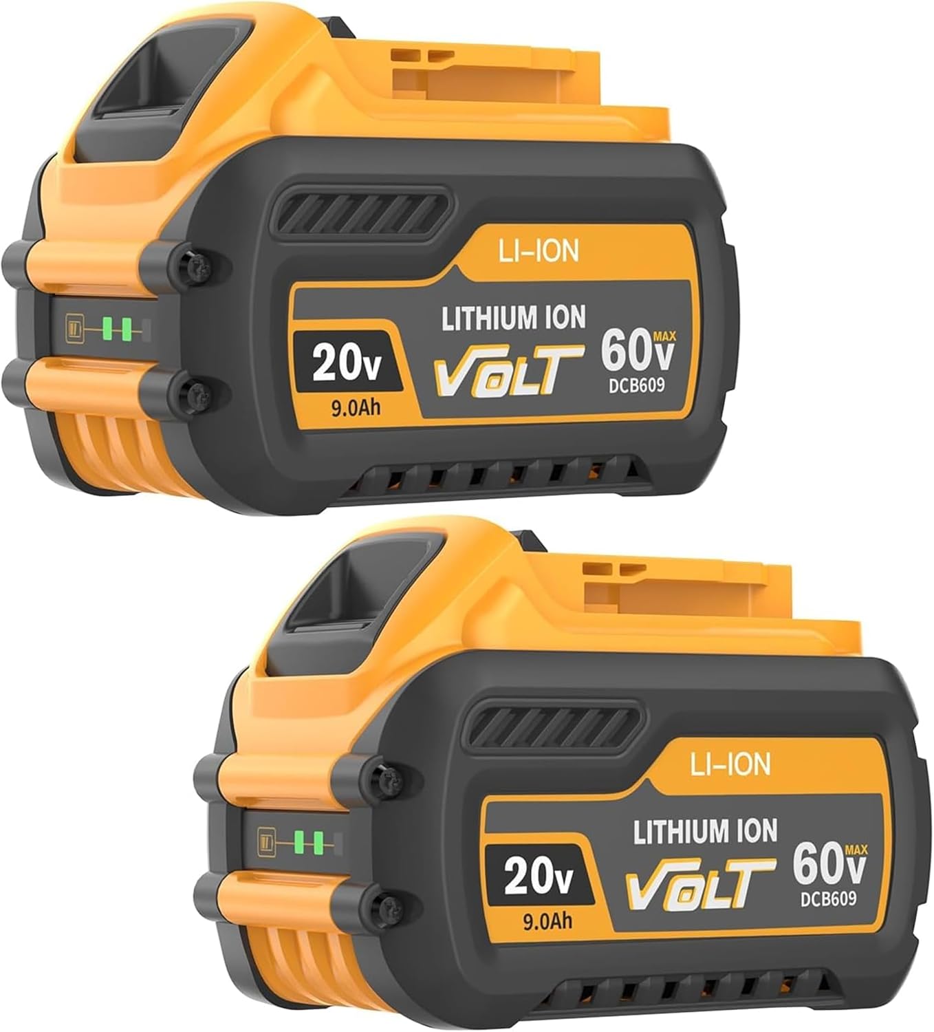 2-Pack Upgraded 20v Max Battery, Compatible with DCB200 DCB201 DCB203 DCB207 DCB206, for Dewalt Cordless Power Tools and Chargers