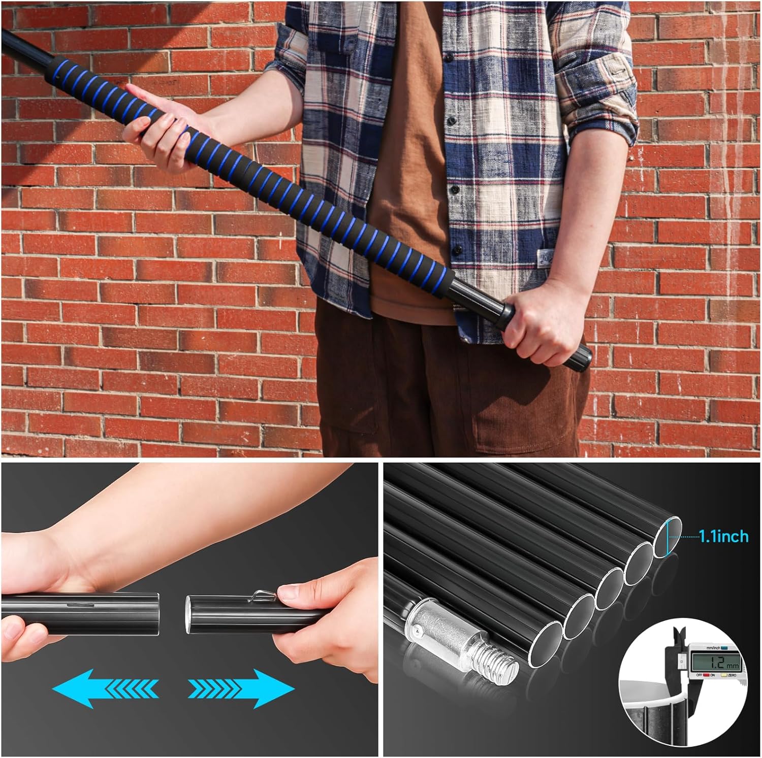 40FT Water Fed Pole Kit, Window Solar Panel Cleaning Brush and Pole, Window Washing Equipment Solar Panel Roof Glass Cleaner Tool