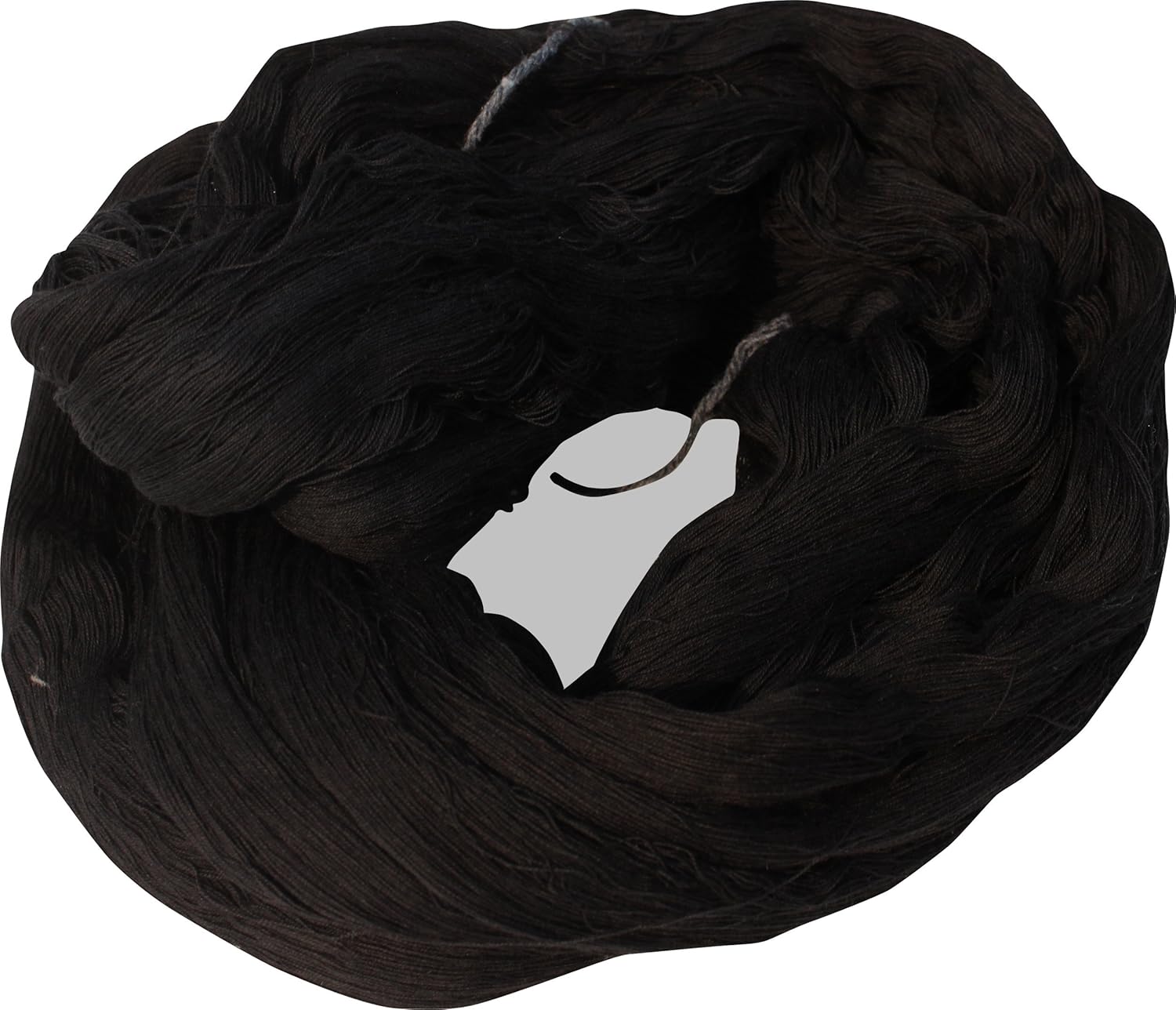 Full Funk Thin Twisted Cotton Cord Thread Yarn, 300-400gm, Black