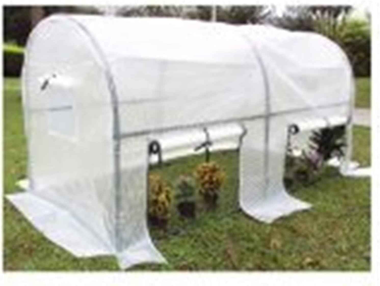 Garden Plant Greenhouse Tent Plant Cover, Reinforced PE Plastic Cover, Heavy Steel Frame, Plant Shed with Rolling Door, 100x100x115 cm (Color : White)