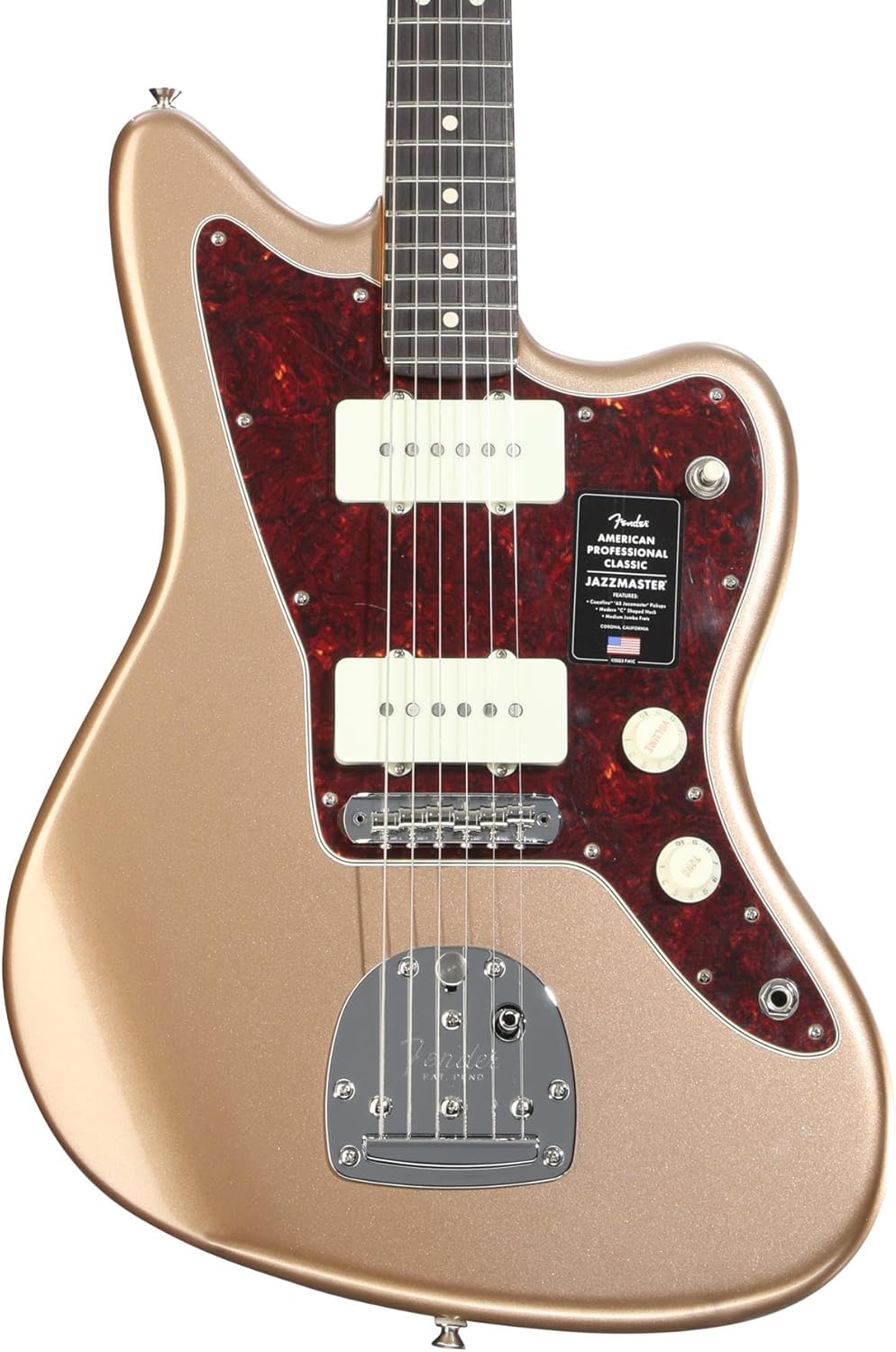 Fender American Professional Classic Jazzmaster Electric Guitar - Faded Firemist Gold