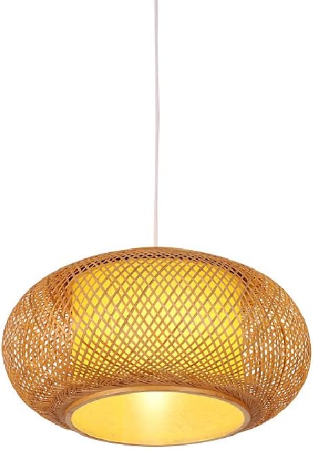 Chinese-Style Rattan Hanging Light,Hand-Woven Bamboo Chandelier,Bamboo Hanging Lamp,Rattan Lampshade,Bedroom Living Room Decoration Lighting Fixtures Adjustable Height