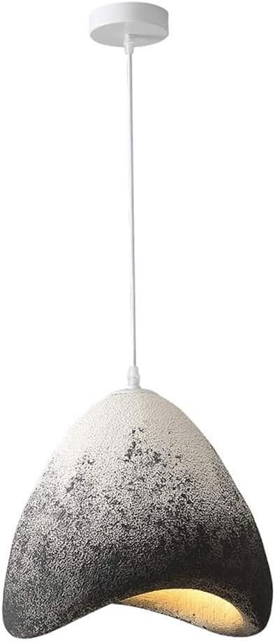 Pendant Lights, 40cm E26 Base Japanese Wabi Style Resin Cement Lighting Fixture, for Kitchen Island Light Hallway Restaurant Hanging Lamp,