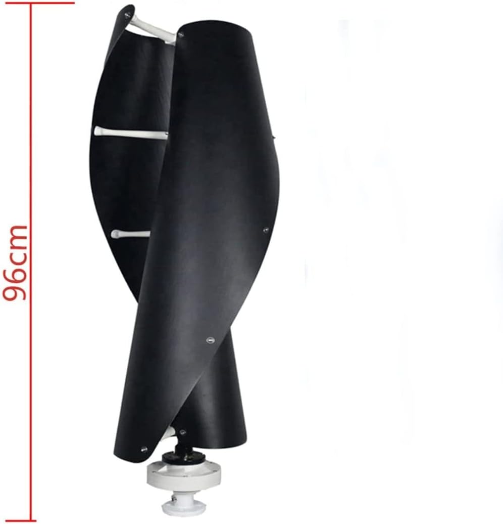 LiuSj JUnSt Black Spiral Wind Turbine, 5000W 12V 24V 48V Vertical Wind Turbine Household Small Wind Turbine with MPPT Controller 2 Blades for Home Yacht Farm