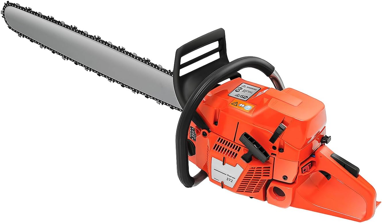 72cc Gas Chainsaw 28 Inch 2-Stroke Gasoline Powered Chain Saw With Air Cooling, Gas Chainsaws For Cutting Trees Garden Pruning, 3.9kw