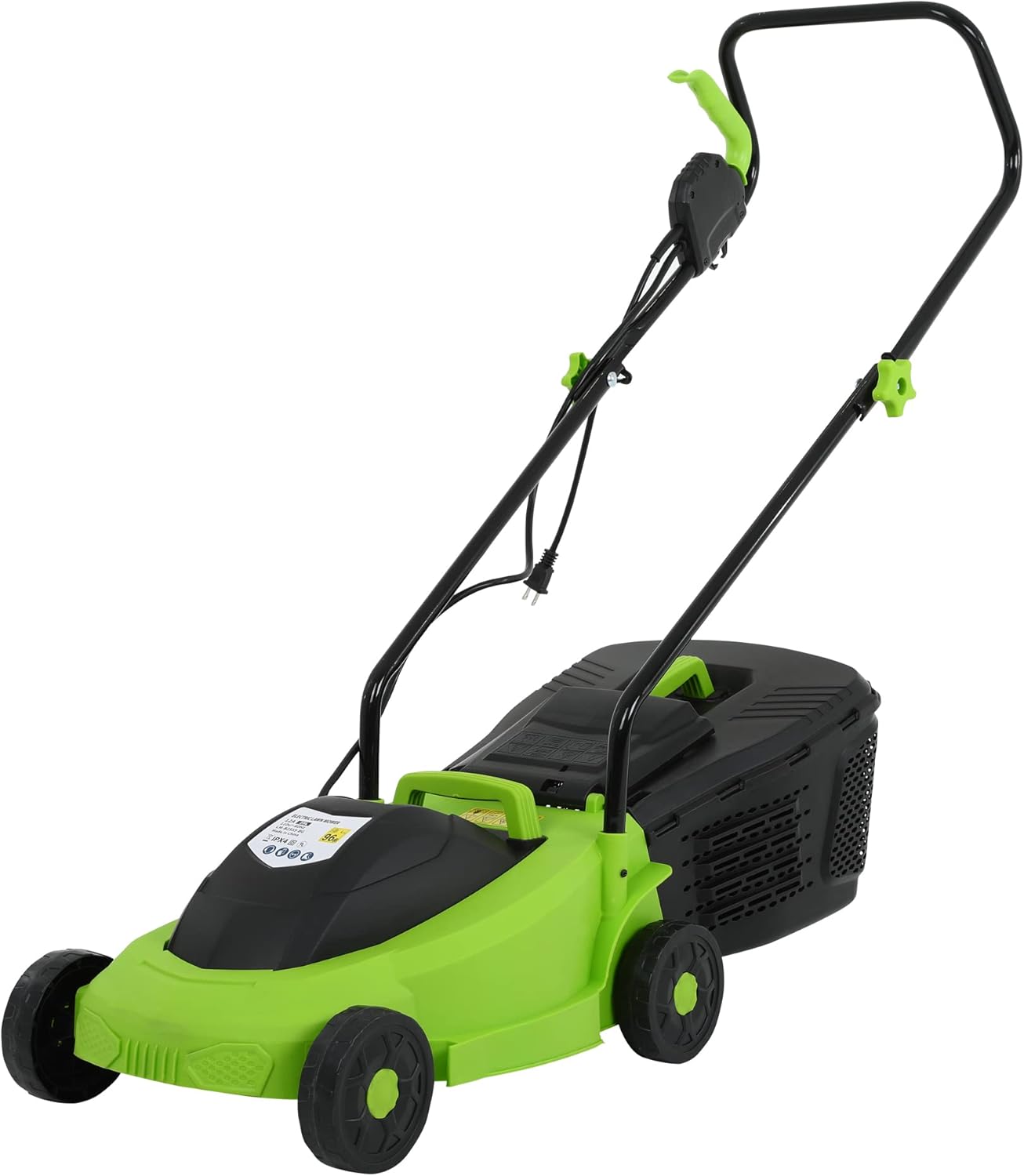 Electric Lawn Mower, Corded Dethatcher Grass Cutter Machine, 13-Inch 12 Amp, Small Lawn Mower for Small Spaces, Corded Electric Lawnmower with 3-Position Height Adjustment, for Yard and Garden Care