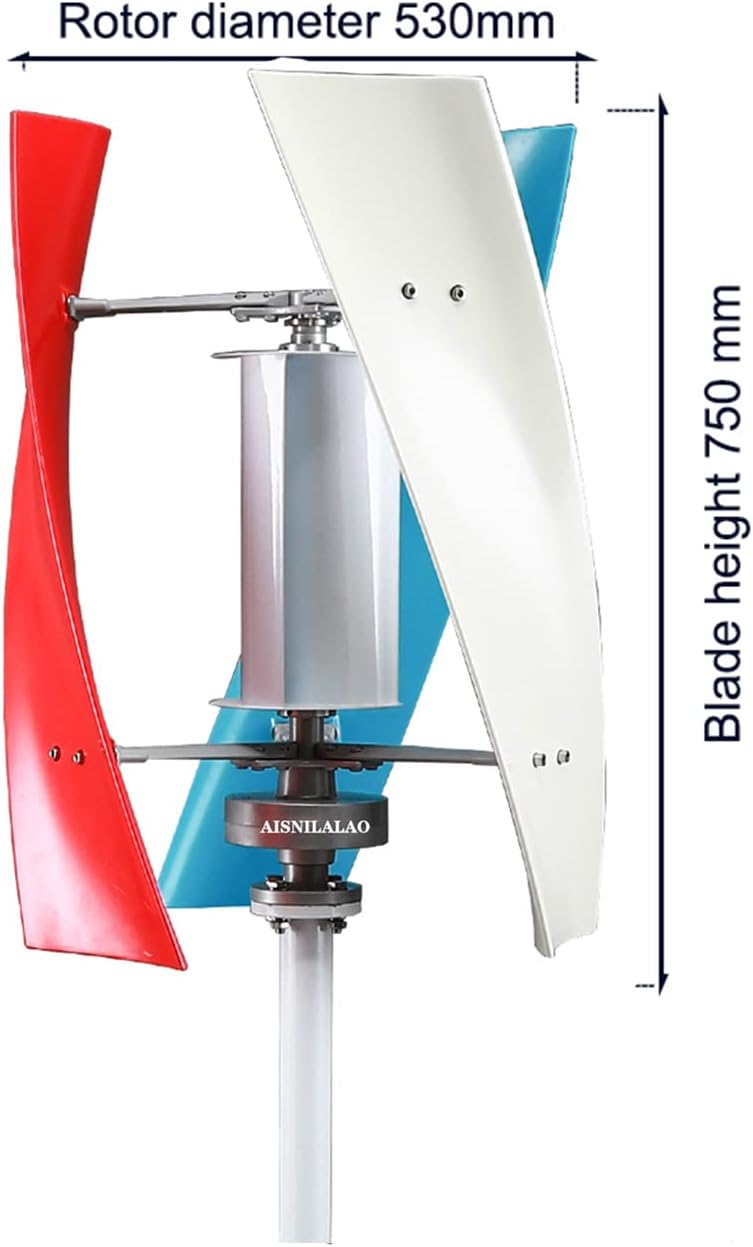 10000W Low Speed Vertical Axis Wind Turbine, 3 Phase AC Permanent Magnet Generator with Controller for Hybrid Wind Solar,12V-220V