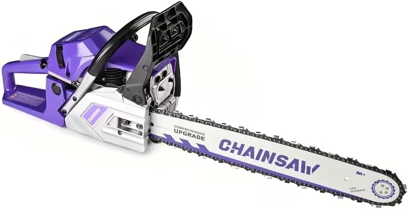 20-inch 62CC Gasoline-Powered Chainsaw (Purple)