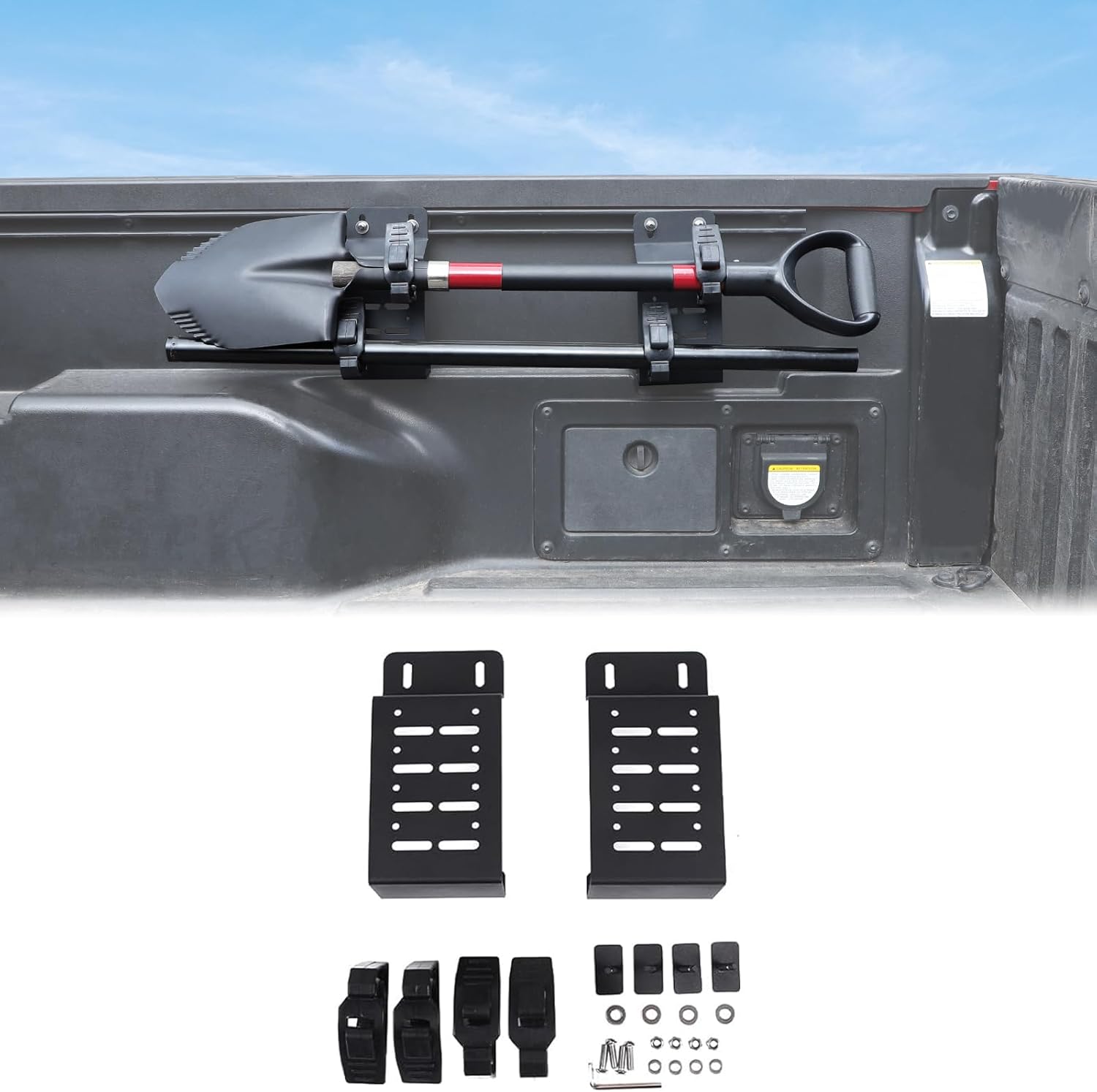 Aunginsy Bed Rail Mount Brackets Compatible with Toyota Tacoma 2016-2023 Truck Bed Rail Track System Bed Rail Modular Accessory Mount for Shovels, Recovery Boards, Fuel Cans & Other Accessories