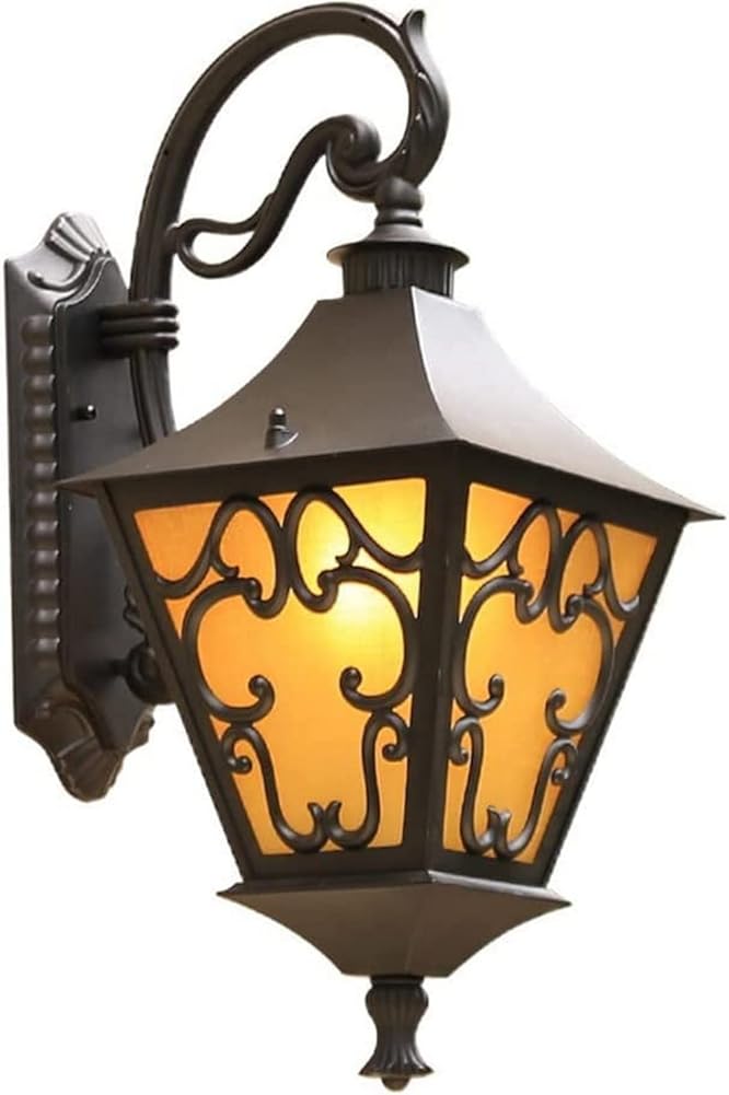 Outdoor Vintage Wall Sconce Black Porch Lights IP23 Waterproof Wall Lamp with Glass Lampshade E27 Wall Sconce for Entryways,Yards, Front Porch,Garden