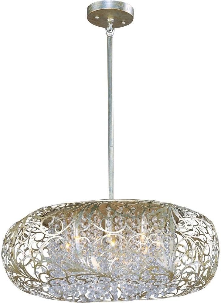 Maxim 24155BCGS Arabesque Patterned Metal Beveled Crystal Glass Pendant Ceiling Lighting, 9-Light Xenon 360 Total Watts, 12