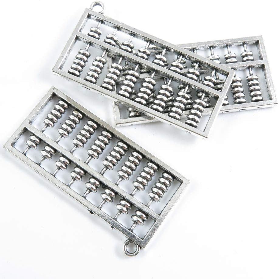 200 Pieces Antique Silver Tone Jewelry Making Charms Crafting Beading Craft E3PA6 Chinese Abacus