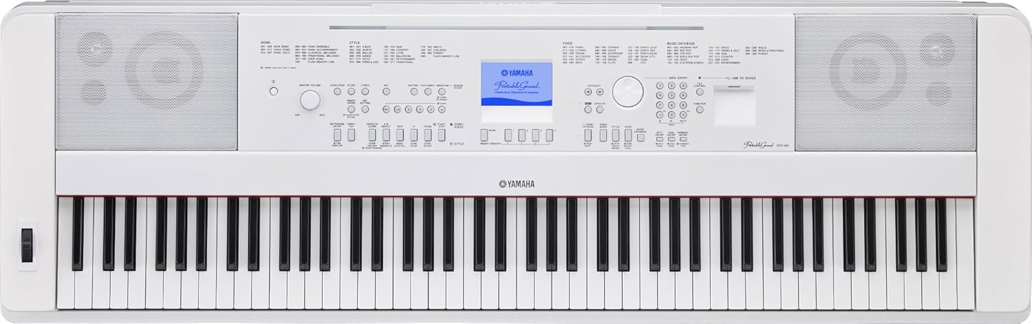 Yamaha DGX660WH 88-Key Weighted Digital Piano with Furniture Stand, White