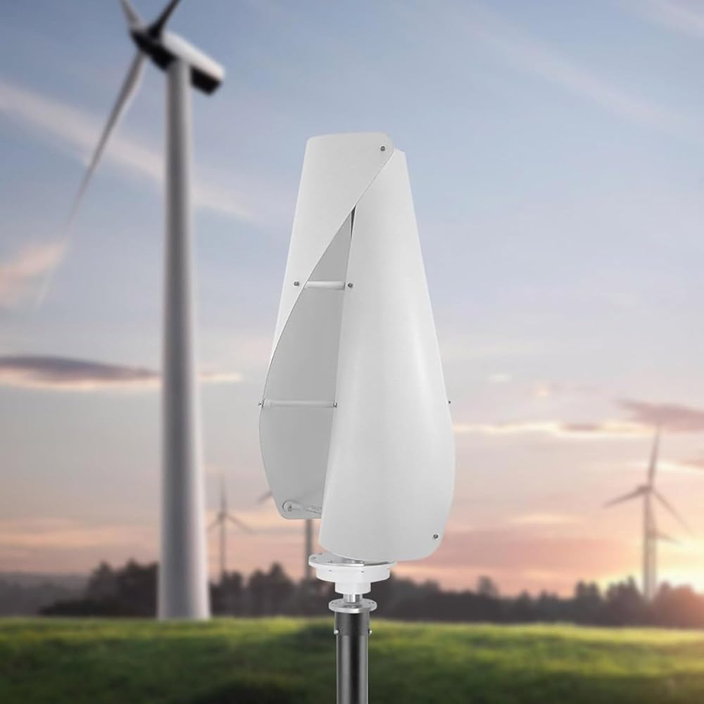 12V 24V Vertical Axis Wind Turbine Generator with MPPT Controller - Helix Magnetic Levitation Design for Boats, Gazebos, Cabins & Mobile Homes - Efficient Renewable Energy Solution