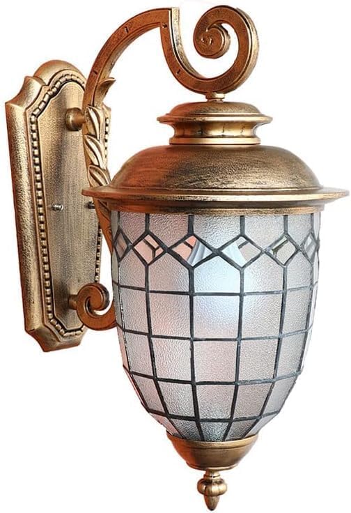 Retro Style IP54 Waterproof Outdoor Wall Lamp, Creative Glass Lampshade Wall Lights, Antique Bronze Aluminum Wall Sconce, Garden Villa Fence Decoration Wall Lighting