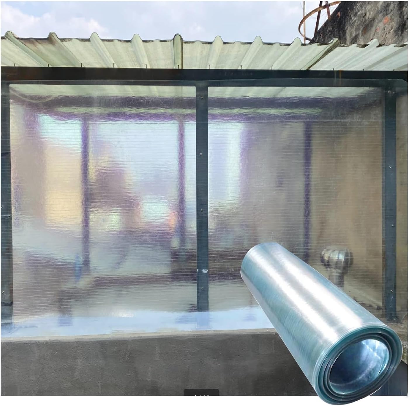 Garden Greenhouse Covering,Transparent Roof Sheet，Polycarbonate Roofing Sheet，for Greenhouse Insulation and Waterproof High Load-Bearing Capacity for Sunroom Carport (Size : W1.5xL12m)