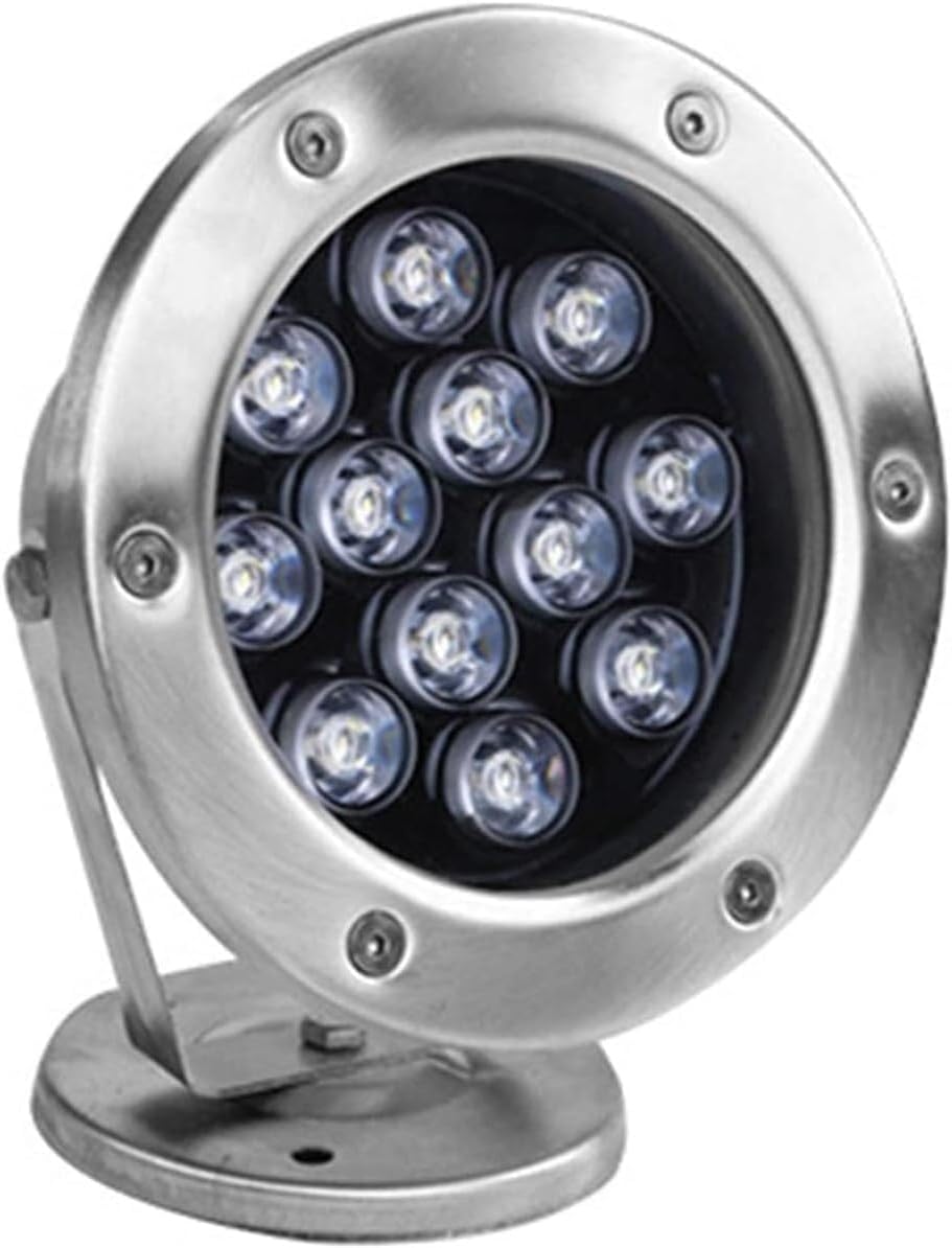 LED Beam Spotlight, Submersible LED Pool Lights - Pond Landscape Lights - IP68 Waterproof Spotlight Colorful Scene Ring Fountain Light, for Driveway, Deck, Step Lamp(Blue,15W(12v))