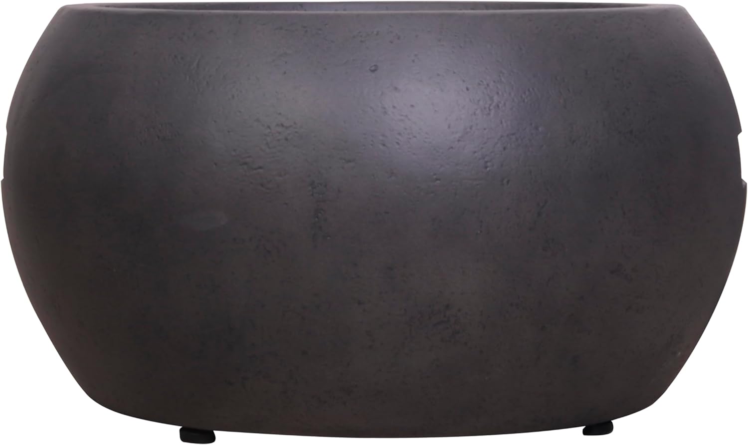 Product Faux Concrete Texture Round Dark Propane Outdoor Fire Pit, Black