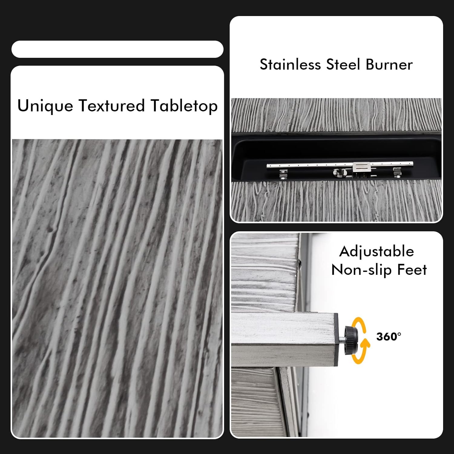 Giantex Outdoor Fire Pit Table - 43 Inch Propane Fire Pit, 50,000 BTU Gas Fire Table with Removable Metal Lid, Hideaway Tank Storage, Waterproof Cover, Lava Rocks, CSA Certificated Patio Firepit, Gray