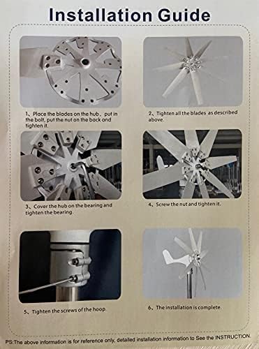 Windmill Power Generator with Charge Controller,10 Blades 3000W Wind Turbine Generator Windmill with Controller Homeuse