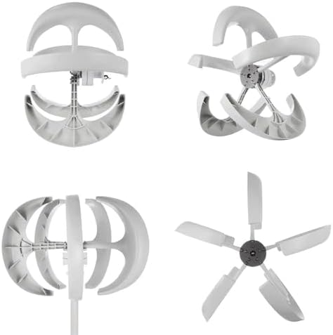 400W-1200W Vertical Axis Wind Turbine Generator Kit - 5 Blades, Low Wind Start (2m/s) for Home, RV, Streetlight, Camping - Efficient 24V Renewable Energy Solution