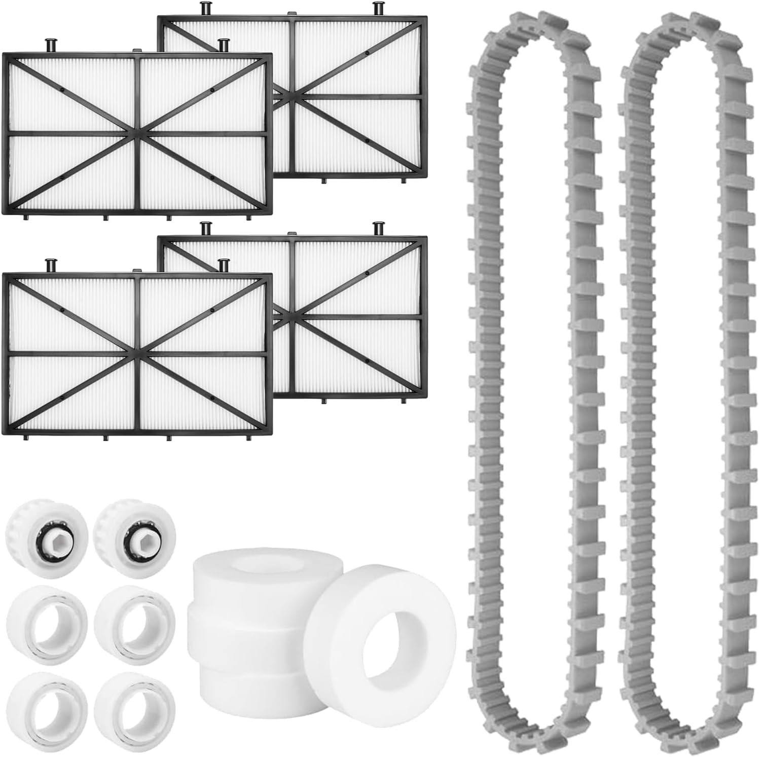 Pool Cleaner Accessories,Include:Climbing Ring,Timing Track,Guide Wheels Pulley Gears Combo Kits,Robotic Pool Cleaner Filters,for Maytronics Dolphin Nautilus cc Plus Parts