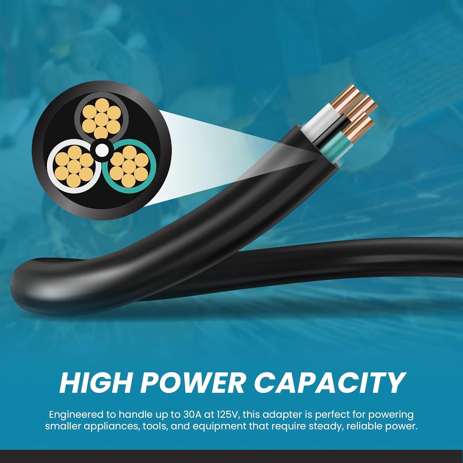 IronBox Electric TT-30P to L5-30R Adapter and Extension - 30A, 125V, 10/3 SOOW - Heavy Duty Plug Connector Adapter Cable - UL Listed Power Cord for Generator, Camper, RV, Travel Trailer & More (20ft)