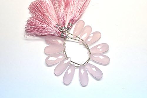 10x25mm 3 matched pairs 6 beads rose quartz microfaceted large pear briolette beads