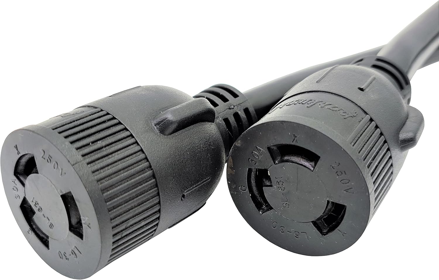 Parkworld 62626 Splitter Marine Shore Power Y Adapter, Generator SS2-50P Male 50A Plug to (2) L6-30R Female Dual 30A 250V Receptacle