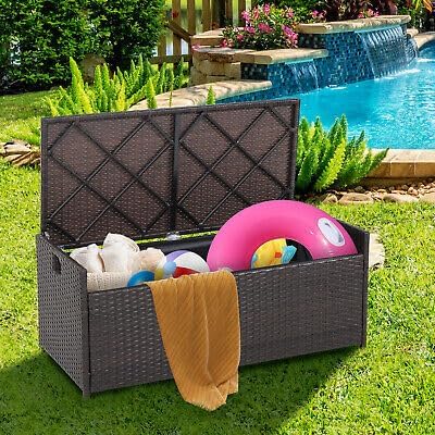 TM Replacement for/Fits Patiojoy 34 Gallon Patio Wicker Storage Deck Box W/Cushion Off White Backyard Size : 40
