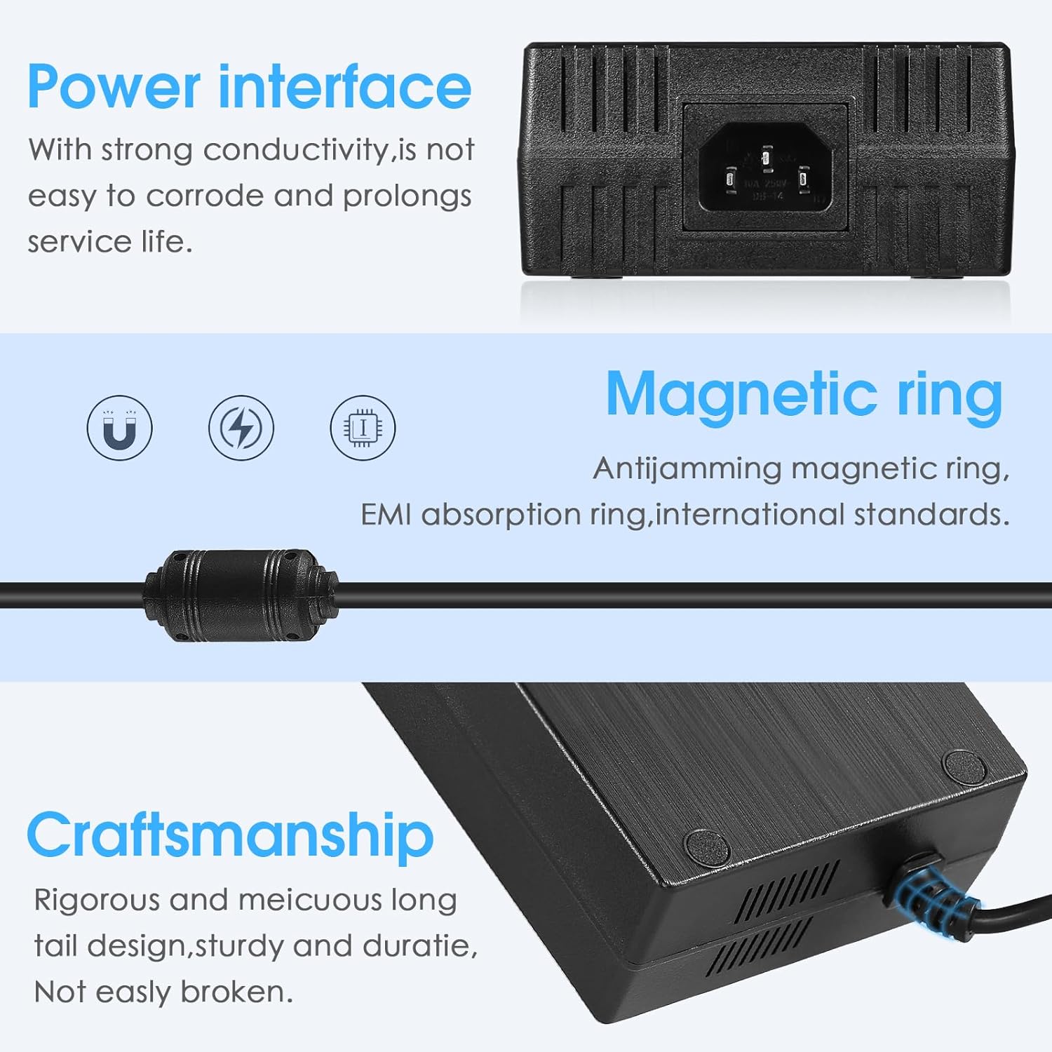 Nobsound 48V10A DC Power Supply Adapter 480W 100-240V Transformer for Amplifier