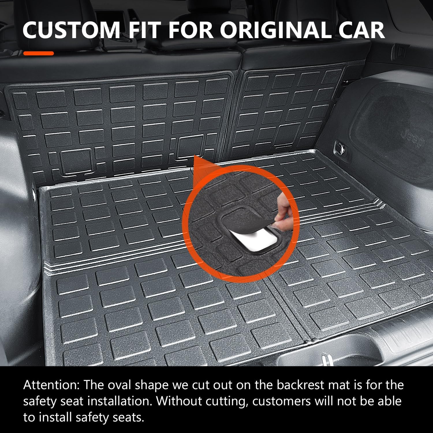 powoq Cargo Mat Compatible with 2019-2023 Jeep Cherokee Trunk Mat TPE Cargo Liner Trunk Liner Replacement for 2019 2020 2021 2022 2023 Jeep Cherokee Accessories