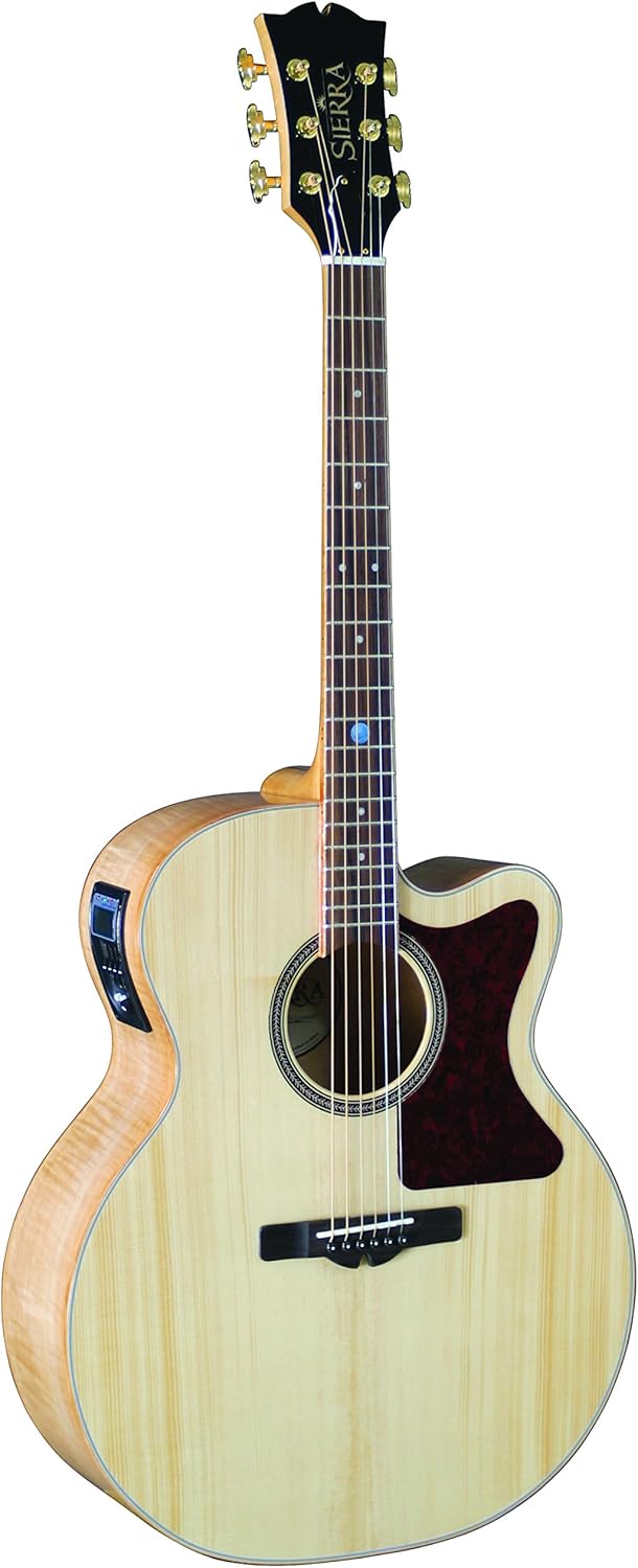 Sierra SJS98CE Tahoe Jumbo Acoustic Guitar, Natural